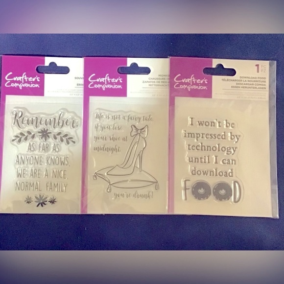 Crafter’s Companion set of 3 clear stamps for card making and scrapbooking. - Picture 1 of 4